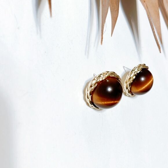 Italian vintage stud earrings #1135 - Picture 3 of 4